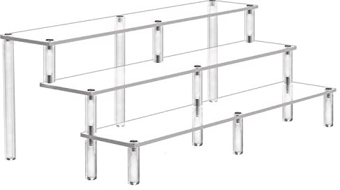 Acryl Riser Ausstellungsregal 3-stöckiges Display Erhöhung Funko Pop-Figuren Display Ständer große Erhöhungen für Cupcake Organizer Make up Kollektion Arbeitsplatte Schreibtischplatte