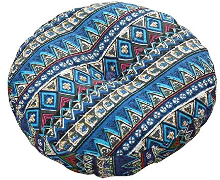Xinchangda Rund golvkudde i bomullslinne, meditation, japansk stil, futonkudde, tatami-matta, 40/45/50 cm vadderad mjuk stolskudde, dyna, yogamatta heminredning