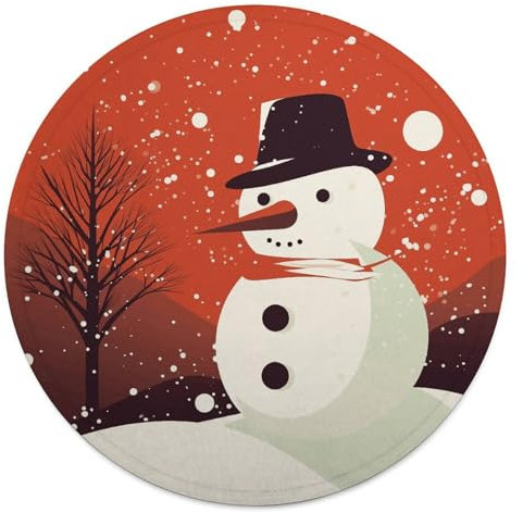 Rundes Strandtuch, Schneemann, Kunstdruck, Reisedecke, personalisierte Decke, Yoga-Decke, Mikrofaser, Strandtuch, dicke Tischdecke, Unisex
