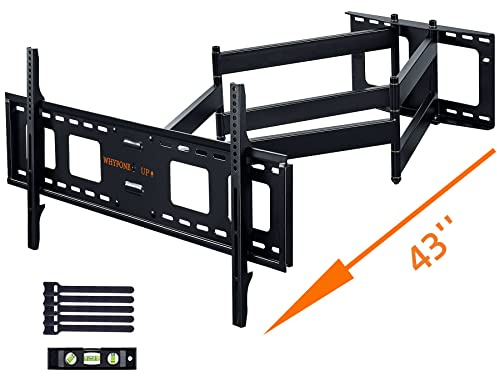 TV Wandhalterung mit 1080 mm Extra Langem Gelenkarm, Fernseher Halterung Schwenkbar für 50-100 Zoll Flach/Curved Fernseher, Vollbewegliche TV Halterung bis zu 75kg Max VESA 800x600mm