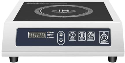 CCAUUB Fornello a induzione digitale 3500w 220V, fornello elettrico singolo piano cottura 10 temperatura regolabile, 11 alimentazione regolabile, 24h timer fornello commerciale
