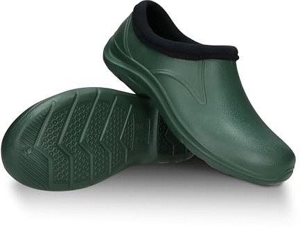 FUZZIO Zoccoli Leggeri da Donna, Comodi Zoccoli da Uomo, Scarpe da Giardino da Uomo, Imbottite, Scarpe da Giardino da Donna Foderate, Scarpe da Giardino Chiuse, Verde, 36 EU