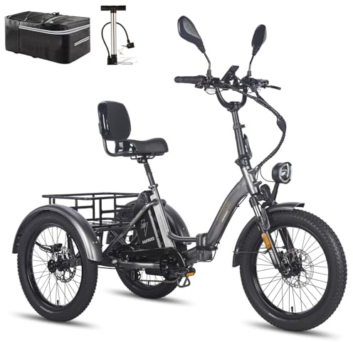 Fafrees F20 Mate cykel E trehjuling för vuxna godkänd för väg[Officiell ] 48 V 23,45 Ah batteri, E-cykel män, elcykel med 3 hjul, hopfällbar cykel, Ebike kvinnor 20 tum, E mountainbike 180 kg fatbike