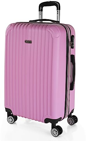 ITACA - Valise Rigide Grande Taille 158 cm - Bagage Soute 23 kg Solide ABS - Trolley Valise Moyenne - Bagage Taille Moyenne. Cadenas à Combinaison Valise Extensible, Rose
