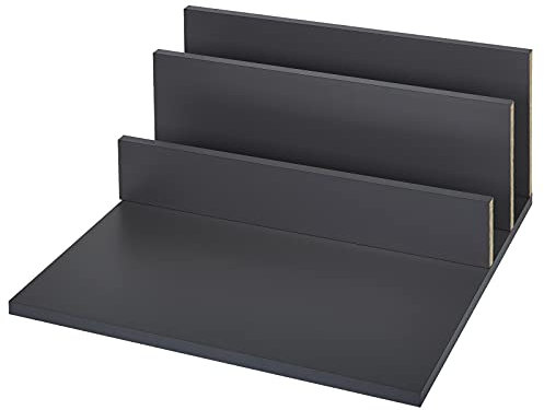 Set de Panneaux d'Aggloméré de Particules Fond et panneau arrière anthracite adapté au système de tiroirs JUNKER-SLIM profondeur de 500 mm et largeur du meuble de 600 mm (Épaisseur de 16 mm)