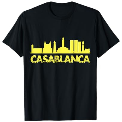 Casablanca Skyline Città portuale Atlantico Costa Marocco Maglietta