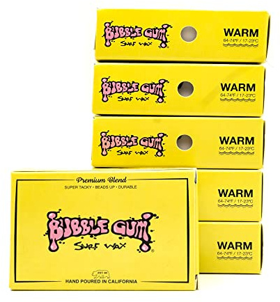 Bubble Gum Surf Wax Premium Formula Warm 6 Pack