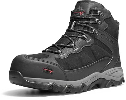 NORTIV 8 Waterproof Steel Toe Boots for Men Slip Resistant Safety Industrial Boots Paladin-Steel,Size 10,Black,JS19004M-STEEL