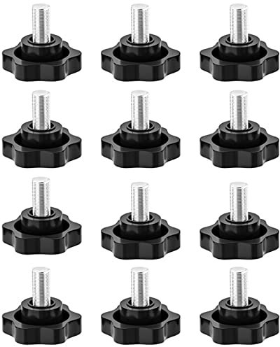 WUDQIJI Sternschraube Rändelschraube 12 Stück Klemmknopf Griff Sterngriff Schrauben Sternkopfschraube Sternform Kopf Klemmmutter Rändel Sterngriff Schraube Sterngriffmutter (M8*12mm)