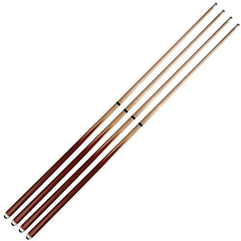 HMQQ 4-Pack 58 Inch Hardwood Pool Cues, 2-Piece Design, 13 mm Tip