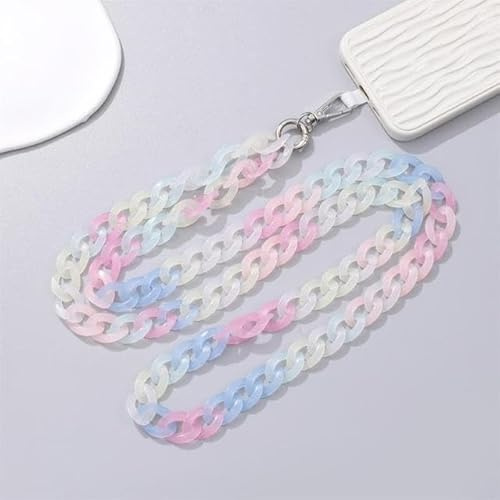 QIUMING 1 Uds. Cadena Cruzada de acrílico de 120cm de Color, Funda para teléfono móvil, Colgante de joyería, Cadena con Correa para el Hombro Resistente a caídas