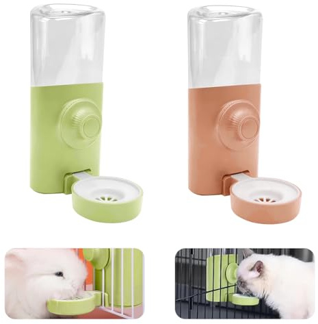 Orssmigs 2 Pièces Distributeur Eau Petits Animaux,600ML Automatique Biberon Lapin,Suspendue Anti-Goutte Abreuvoir Lapin pour Cochon d'Inde Hamster Chinchilla Hérisson Perroquet et Animaux Accessoires