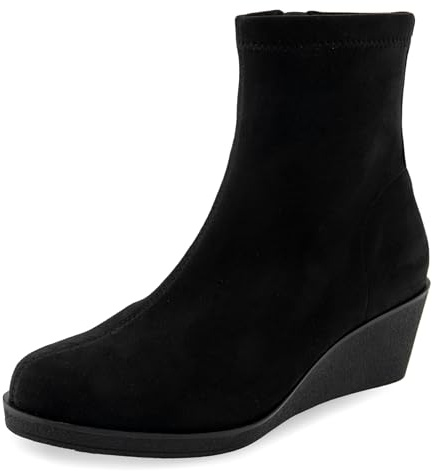 Aerosoles Women's BINNIE Ankle Bootie, BLACK FAUX SUEDE, 8M
