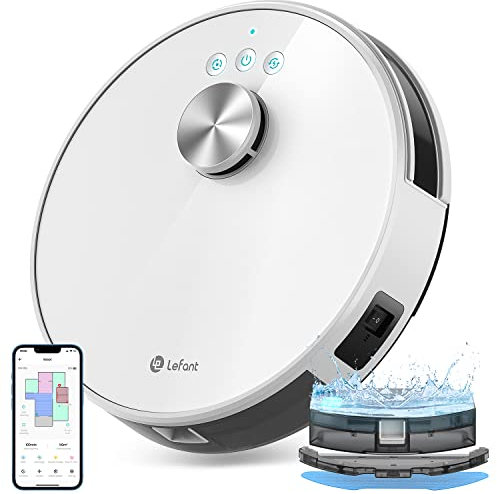 Lefant M330 Pro Robot Aspirateur Laveur 3 en 1, Aspirateur Robot 5000Pa d'Aspiration, Navigation dToF, Cartographie, Zones Virtuelles, Évitement d'obstacles PSD, 150min, Connecté par Alexa/APP/WiFi