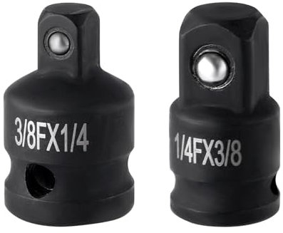 2uds Juego de Adaptadores Vaso de Impacto, Adaptador de 1/4F a 3/8M y Reductor de 3/8F a 1/4M Convertidores Accionamiento para Llaves Impacto Taladros Herramientas Eléctricas y Neumáticas