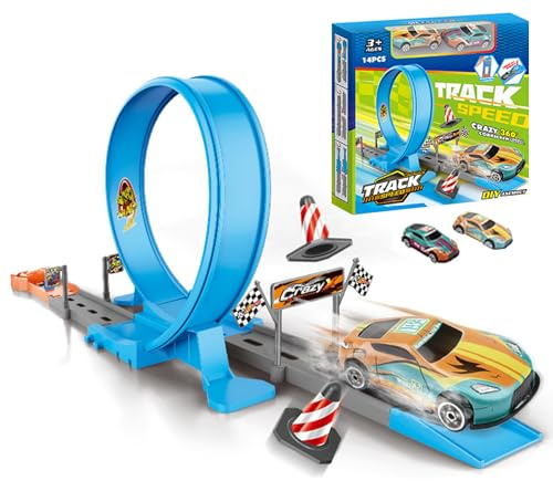 Circuit Voiture Enfant,Ensemble Piste Camion BTP et Véhicules Jeu | Kit d'escalade Mural avec Rotation à 360 Degrés pour Tout-Petits Utilisable en Intérieur et Extérieur pour Maison Fête et