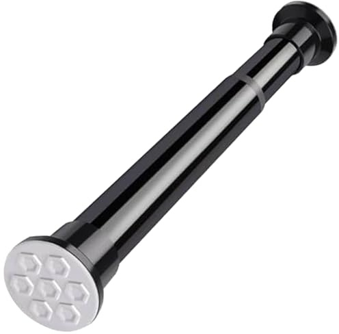 Asta per tenda a tensione regolabile, senza trapano, nera, per doccia e soggiorno, espandibile da 80 a 110 cm, facile da installare, ideale per bagno e decorazione della casa, versatile e