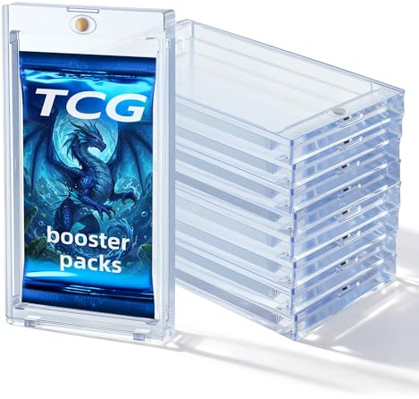 Wigearss 10 Pezzi 35PT Carte Cornici Acriliche Magnetiche Trasparente Protezione UV Custodie per Pokemon Booster Pack