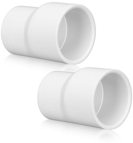 Pushglossy 1-1/2'' X 1-1/4'' PVC Pipe Fitting Schedule 40 Compatible with 429-E Series Eccentric Reducer Coupling Suitable for High-flow Capacity, Plumbing, Irrigation, Pool, Spa, White