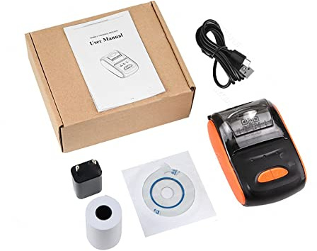 fotoprinter， Mini bärbar skrivare POS-skrivare for småföretag 58 mm trådlös kvitto mobil(Standard)
