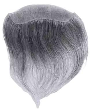 Uso Masculino Tupé de Pelo Liso for Hombres, peluquín Frontal Piel Ultrafina Estilo V Cabeza de Peluca(16x1.8cm)