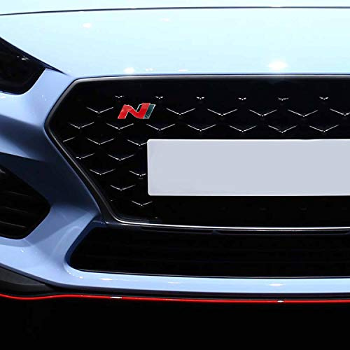P043 | Emblem Cover N-Performance kylargrill set om 2 klistermärken | 3 m 2080 bil wrapping folie | bilstyling | dekorativt set V1 (röd/kol/svart)