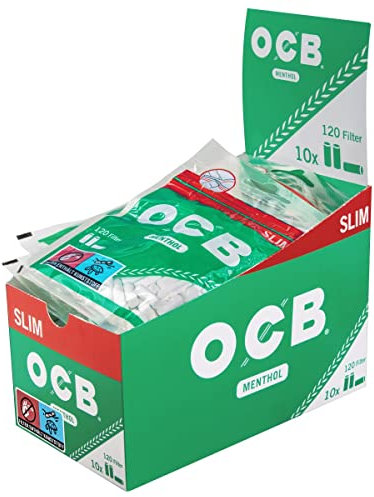 OCB 10 x 120 filtros finos de mentol.