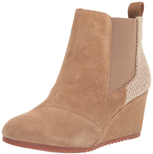 TOMS Women's Bailey Ankle Boots, Toffee, 8, Suede/Textile/Leather – Booties for Women