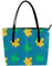 Personalized Handbag PU Leather Tote Shoulder Handbags Tote Purse green yellow jigsaw pattern