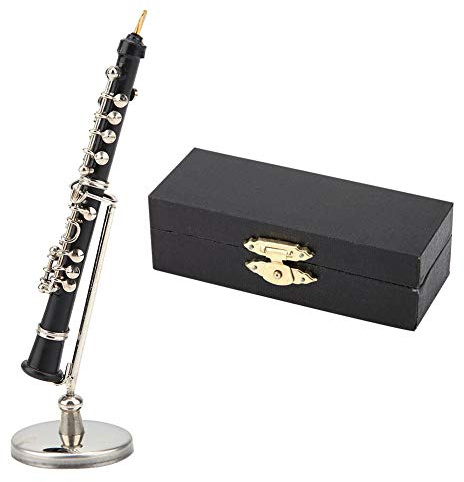 MOUMOUTEN Oboe En Miniatura, Mini Oboe Modelo Artesanía De Adorno Musical, Instrumento Musical Modelo De Casa De Muñecas Estuche para Casa De Muñecas Música Decoración del Hogar Exhibición Regalos