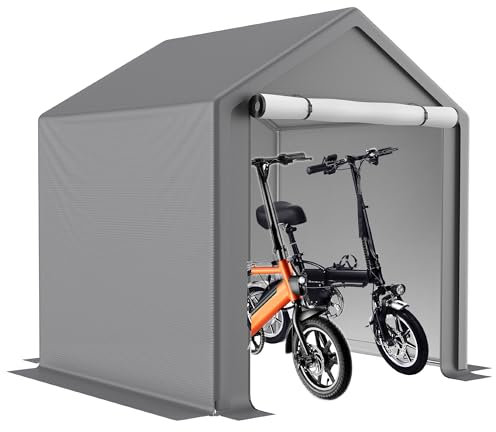 Thanaddo 190x170x200cm Garagenzelt, Lagerzelt Wasserdichtes Gerätezelt, Carport Gerätehaus Aufbewahrungsgarage Foliengarage, Grau