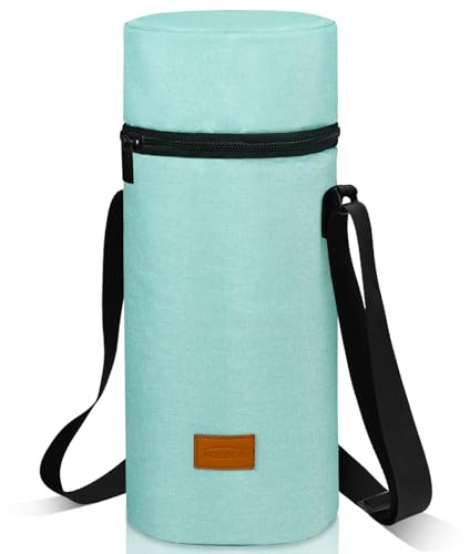 Aosbos Große Kühltasche für 1,5L Weinflasche Champagner Flaschenhalter mit verstellbarem Schultergurt für Picknick Camping Abend klassischer & Schlichter Stil Türkis
