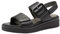 Tamaris Comfort Damen Sandalen flach aus Leder mit Schnalle, Schwarz (Black Nappa), 40 EU