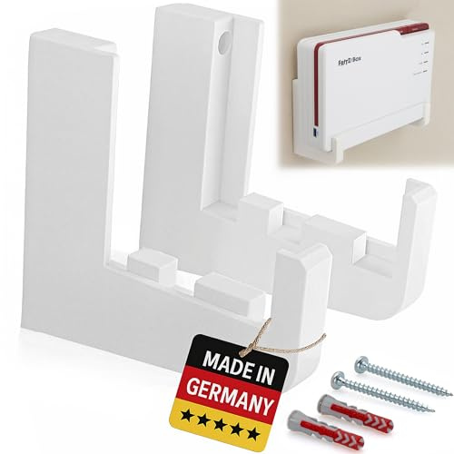 Väggfäste för AVM FritzBox 5690Pro – robust plasthållare för FritzBox 5690 Pro Fiber router, vit AVM 5690 hållare – tillverkad i Tyskland