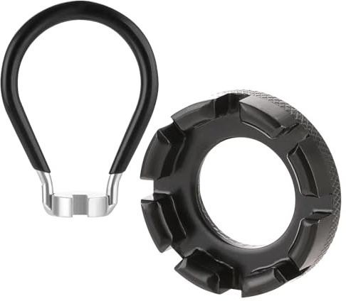 WOLMIK 2-Piece 6-in-1 Bicycle Spoke Wrench & Spanner Key for 10-15 Gauge Wheel Correction and Tension