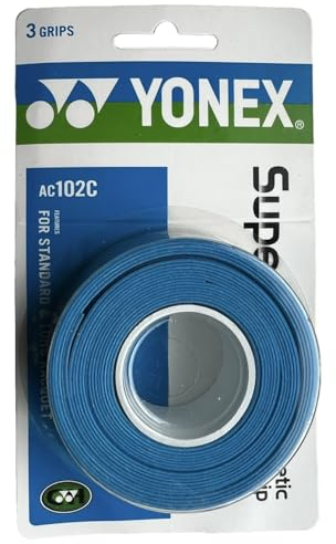 YONEX Super Grap Badminton Overgrip, Pack of 3, Multi-Colour, AC102C (Blue)