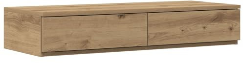 vidaXL Minimalistischer Nachttisch mit 2 Schubladen in Artisan Eiche | Perfekter Nachttisch für Stauraum | Kompakte, Elegante Holz-Einheit