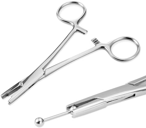 LAURITAMI 3 mm 4 mm 5 mm Piercing Piercing Piercing para bolas, Pinzas piercings para modificar los piercings de la oreja del labio del ombligo de la lengua de la nariz de las cejas, Acero inoxidable