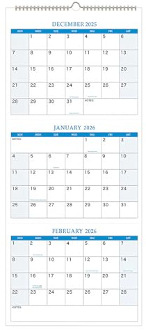 Calendario de pared 2025-2027, calendario de pared de 3 meses, planificador anual para entrenamiento diario, hogar, viajes, trabajo, fiesta, frigorífico, oficina, pared, boda, vacaciones