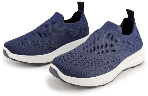 JOMIX Scarpe Donna Senza Lacci Slip On Traspiranti e Leggere in Maglia Suola Alta Antiscivolo Calzata Comoda Sneakers Casual WSS250582 Blu 39