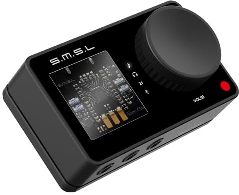 SMSL Nano ONE Pro Scheda audio esterna, chip Hi-Fi DSP, suono surround virtuale 7.1, per Windows/Mac/telefono/Live Stream/giochi, uscita cuffie da 3,5 mm, ingresso microfono, plug and play, senza