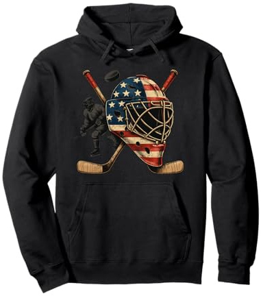 Casque de Gardien de But USA Hockey sur Glace 4 Juillet Vêtements de Sport Sweat à Capuche