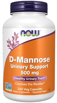 NOW Foods Supplements, D-Mannose 500 mg, Non-GMO Project Verified, Healthy Urinary Tract*, 240 Veg Capsules