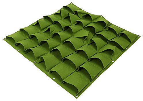 Borsa a piante parete in feltro Sacchi di Plantation da appendere tasca di Plantation per giardino parete verticale balcone – 36 Tasche verde