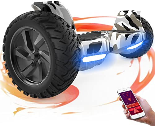 GeekMe Hoverboards SUV con l’APP,Hoverboards fuoristrada da 8.5 pollici, altoparlante Bluetooth, doppio motore, luci a LED, hoverboards fuoristrada per bambini ed adulti