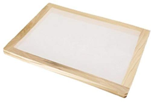 CPL Fabbrika Telaio per Serigrafia per Disegno A3. 90 Fili Tela Poliestere Bianca. Telaio in Legno Fornito Tesato