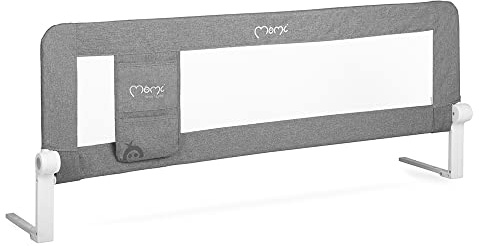 MoMi Sänggaller Lexi | 148 x 43 x 30 cm | säkerhetsbälten | låsning | öppningsinställning | förvaringsväska | Enkel montering | mörkgrå