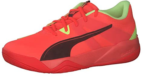 PUMA Unisex Adults' Sport Shoes ELIMINATE PRO II Indoor Court Shoes, RED BLAST-FAST YELLOW-PUMA BLACK, 43