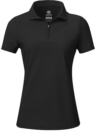 AjezMax Polo Femme sans Manches avec 1/4 Zipper d'été Sport Débardeur Golf Tennis Tops Gym Yoga T Shirt