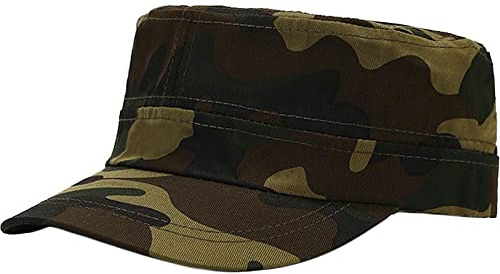 XYIYI Camo Unisex Cadet Army Cap Basic Everyday Cotton Military Style Hat Flat Top Cap